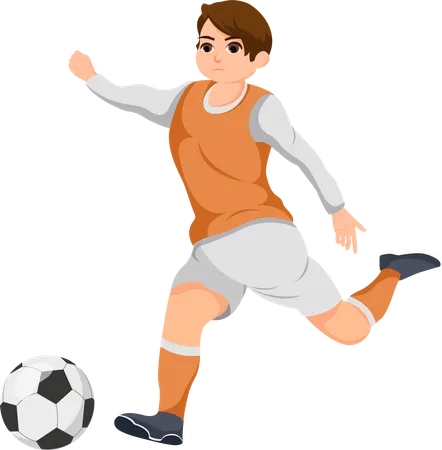 Homme jouant au football  Illustration