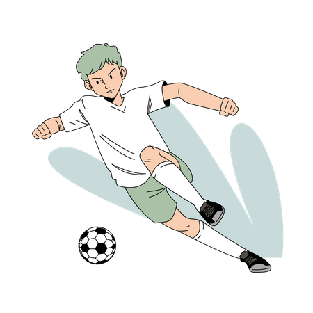 Homme jouant au football  Illustration