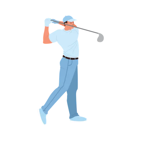 Homme jouant au golf  Illustration