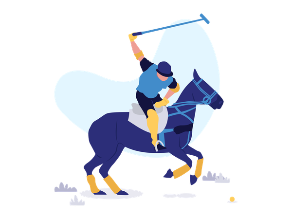 Homme jouant au polo  Illustration