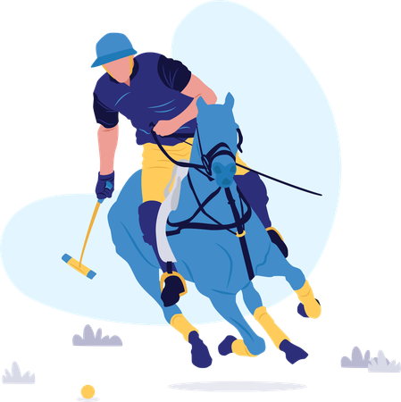Homme jouant au Polo Pony  Illustration