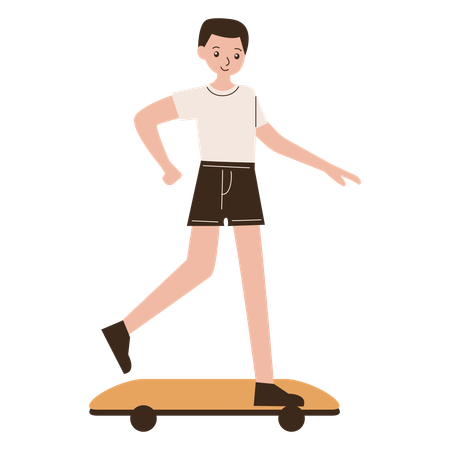 Homme jouant au skateboard  Illustration