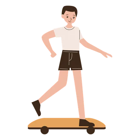 Homme jouant au skateboard  Illustration