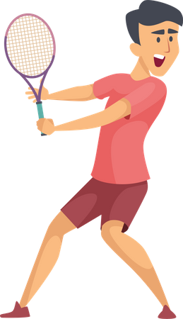 Homme jouant au tennis  Illustration