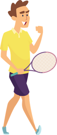 Homme jouant au tennis  Illustration