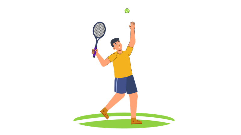 Homme jouant au tennis  Illustration