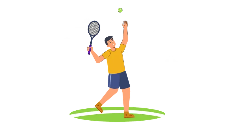 Homme jouant au tennis  Illustration