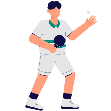 Homme jouant au tennis de table  Illustration