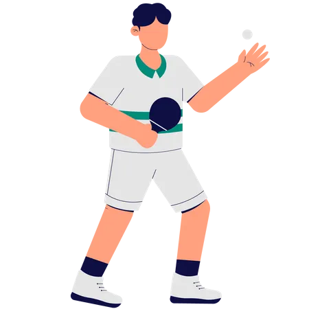 Homme jouant au tennis de table  Illustration