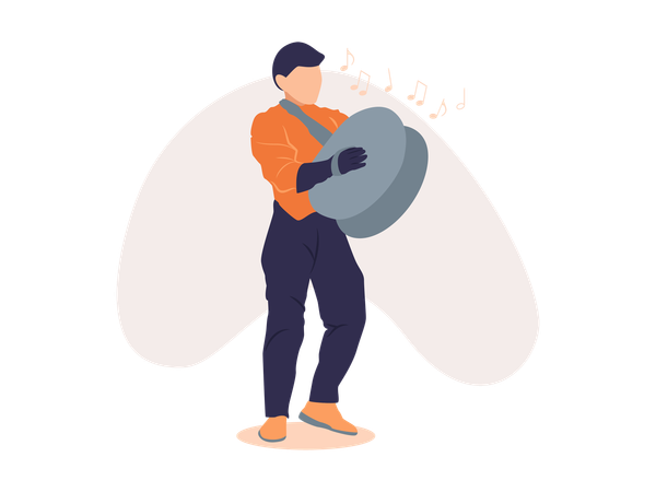 Homme jouant de la cymbale  Illustration