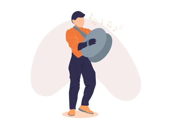 Homme jouant de la cymbale  Illustration