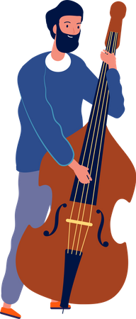 Homme jouant de la guitare  Illustration