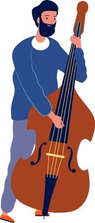 Homme jouant de la guitare  Illustration