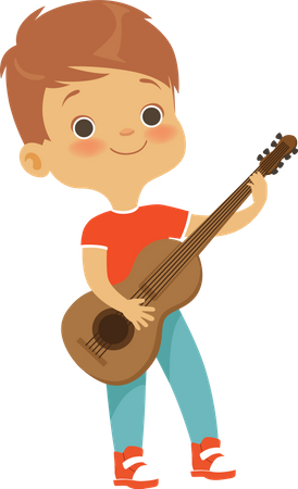 Homme jouant de la guitare  Illustration