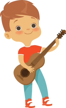 Homme jouant de la guitare  Illustration