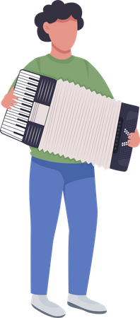 Homme jouant de l'accordéon  Illustration