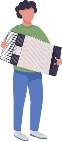 Homme jouant de l'accordéon  Illustration