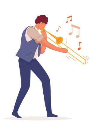 Homme jouant du saxophone  Illustration