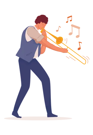 Homme jouant du saxophone  Illustration