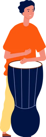 Homme jouant du tambour  Illustration