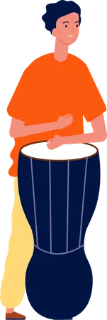 Homme jouant du tambour avec les mains  Illustration
