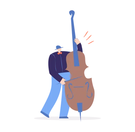 Homme jouant du violon  Illustration