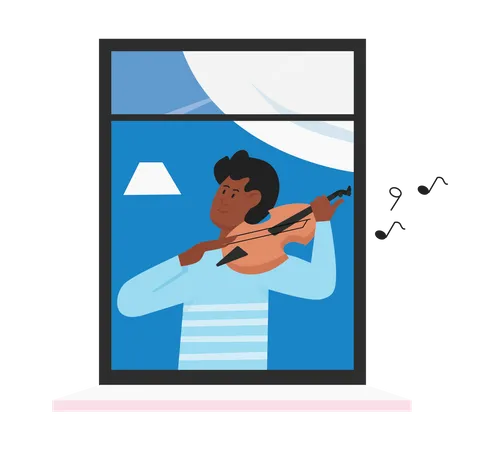 Homme jouant du violon  Illustration