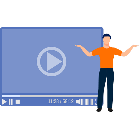 Homme jouant une vidéo  Illustration