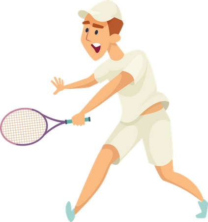 Un homme joue au tennis  Illustration