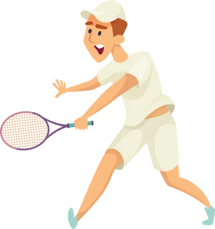 Un homme joue au tennis  Illustration