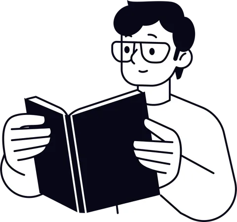 Homme lisant un livre  Illustration
