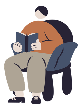 Homme lisant un livre  Illustration