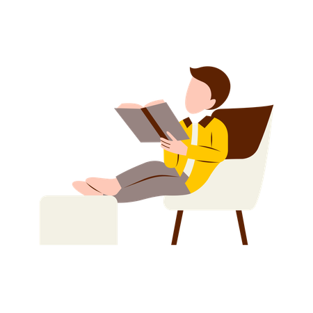 Homme lisant un livre  Illustration