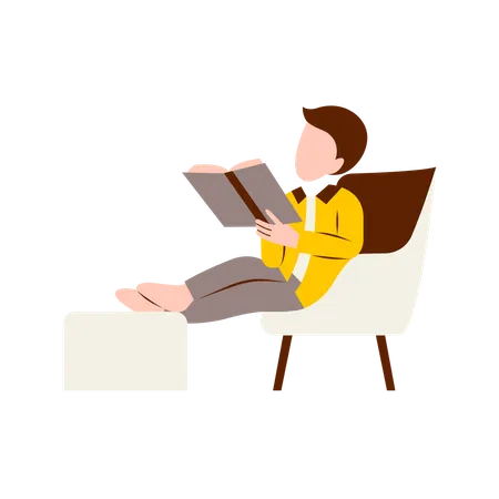 Homme lisant un livre  Illustration