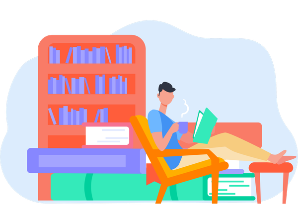 Livre de lecture masculin  Illustration