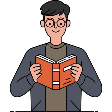 Homme lisant un livre  Illustration