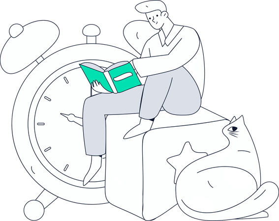 Homme lisant un roman  Illustration