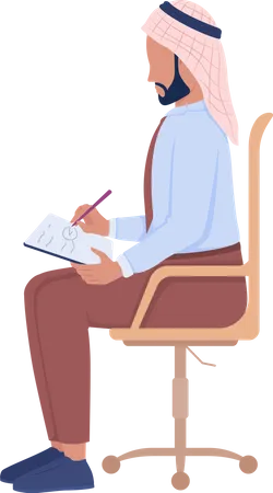 Homme prenant des notes  Illustration