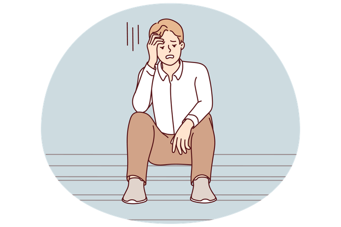 Un homme malheureux, affligé par l'échec  Illustration