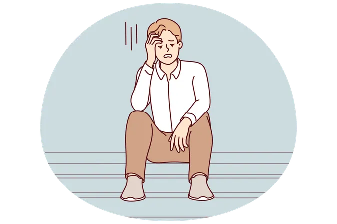 Un homme malheureux, affligé par l'échec  Illustration