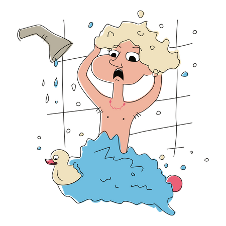 L'homme a manqué d'eau  Illustration