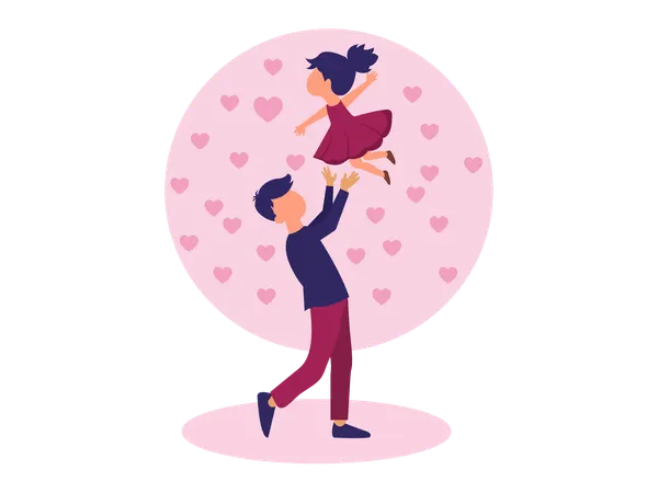 Un homme exprimant son amour pour la fête des pères  Illustration