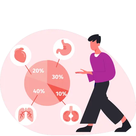 Homme montrant un rapport médical  Illustration