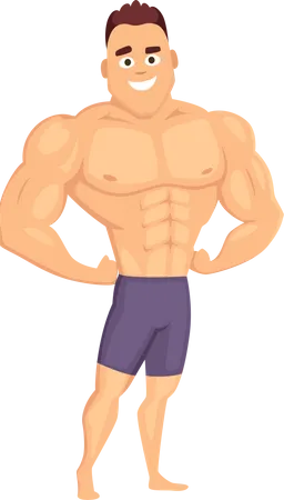 Homme musclé debout  Illustration