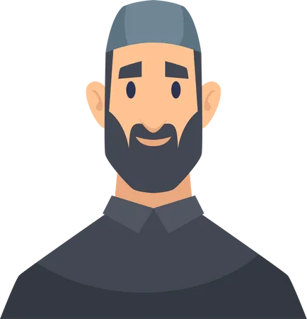 Homme musulman avec casquette  Illustration