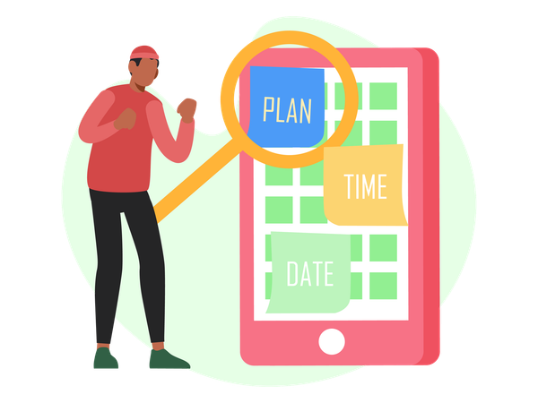 L'homme organise son emploi du temps efficacement  Illustration
