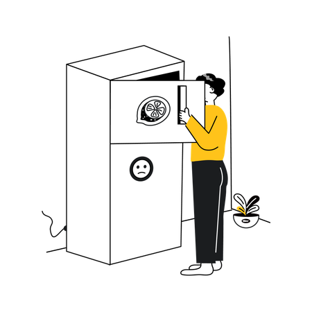 Homme ouvrant Freeze pour Stay Cool  Illustration