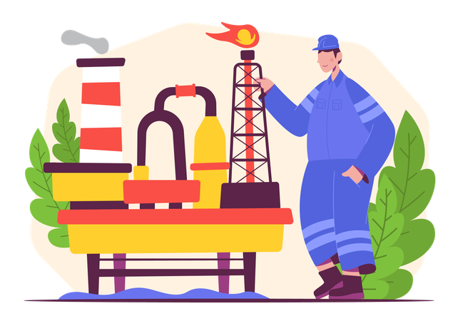 Ouvrier de l'industrie pétrolière  Illustration