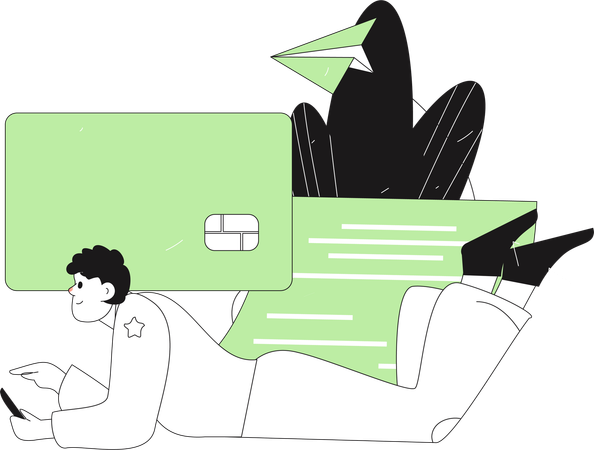 Paiement homme par carte  Illustration