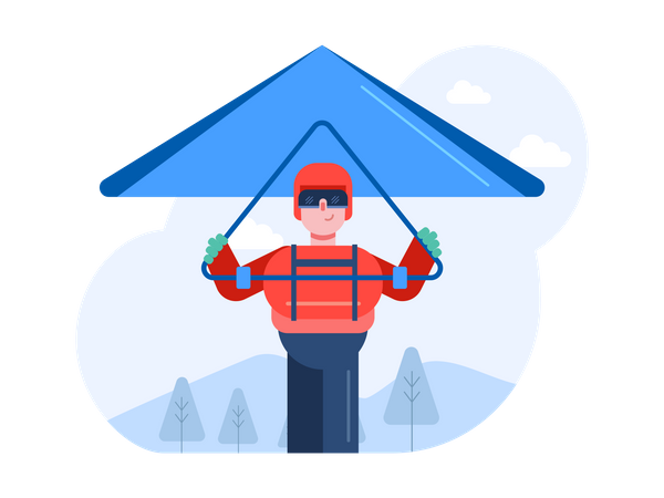 Homme, parapente  Illustration